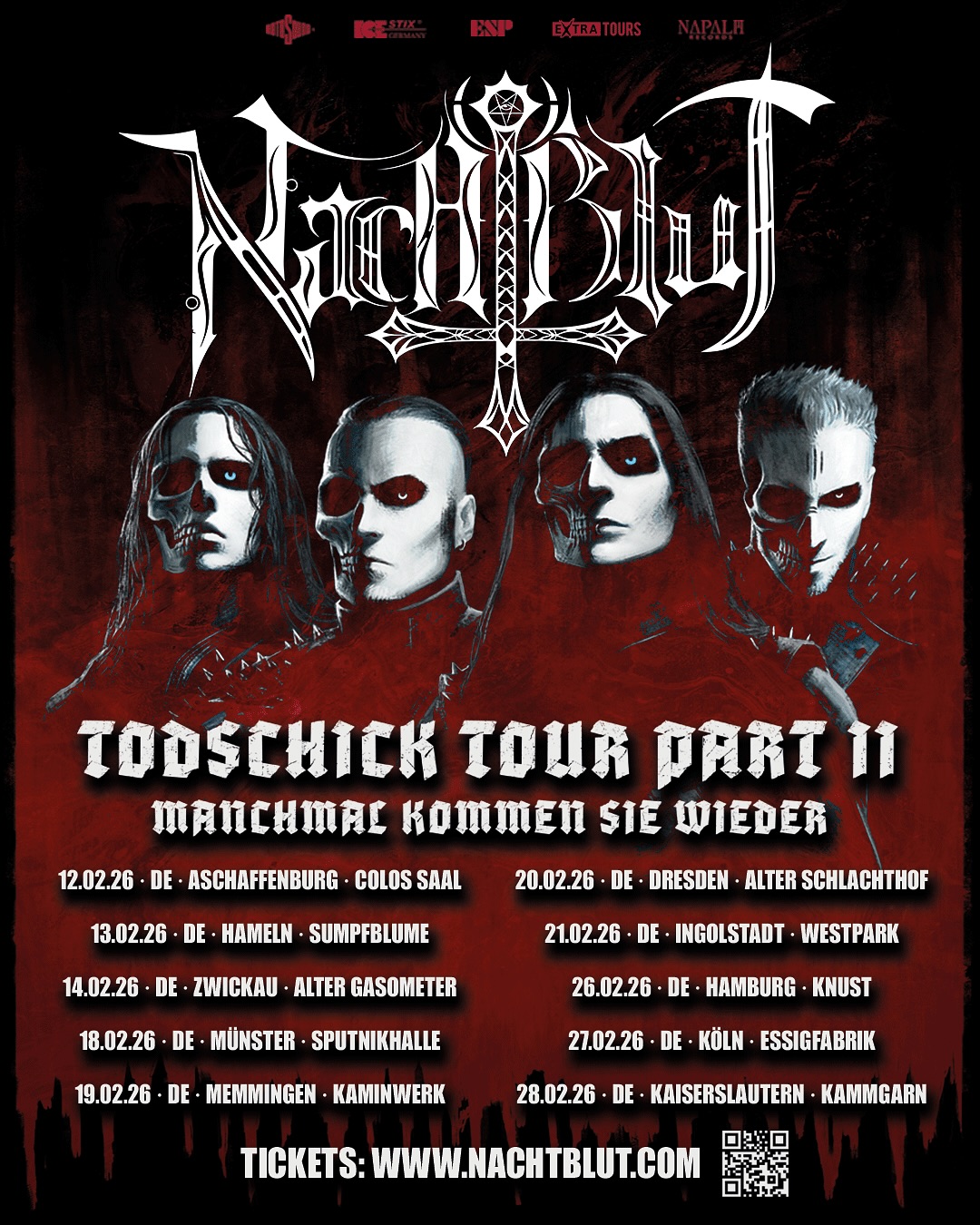 Nachtblut Todschick Tour Part II – Manchmal kommen sie wieder Tour Poster 2026